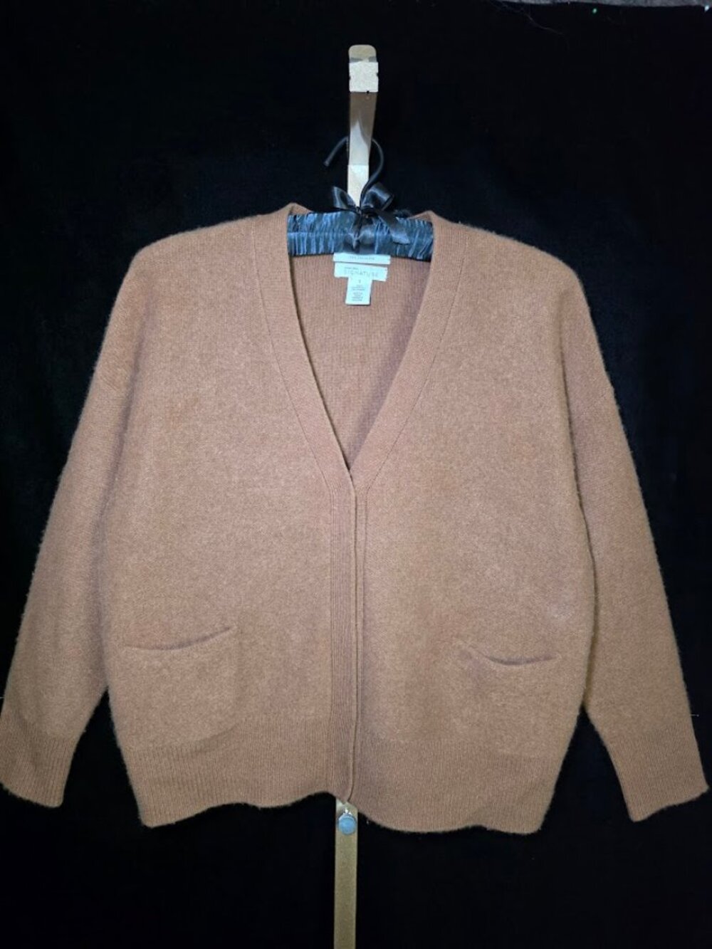 Nordstrom Signature Cashmere Cardigan in Camel Brown S